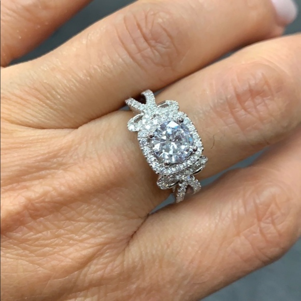 Sterling Silver 1.25ct CZ Engagement Ring size 7